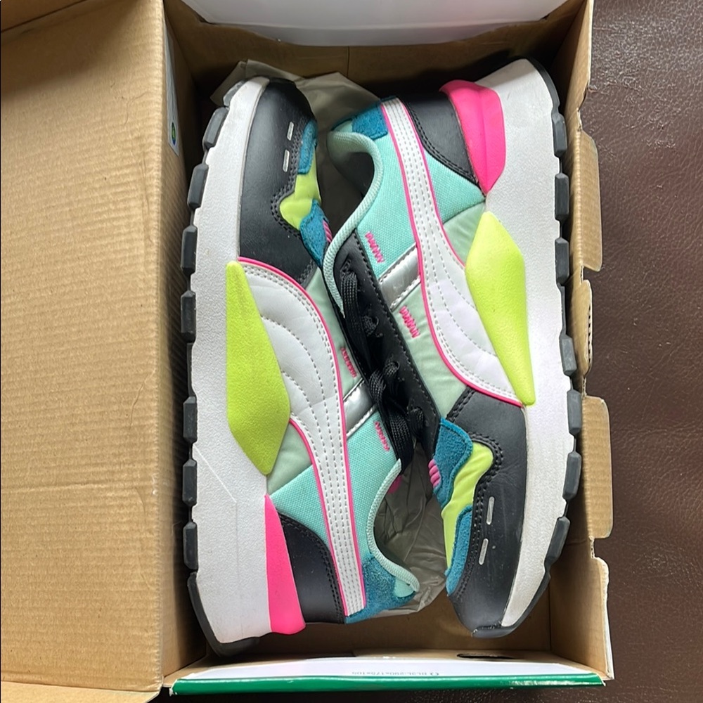 Puma Neon and Black Sneakers